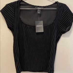 Forever 21 Crop Black Shirt